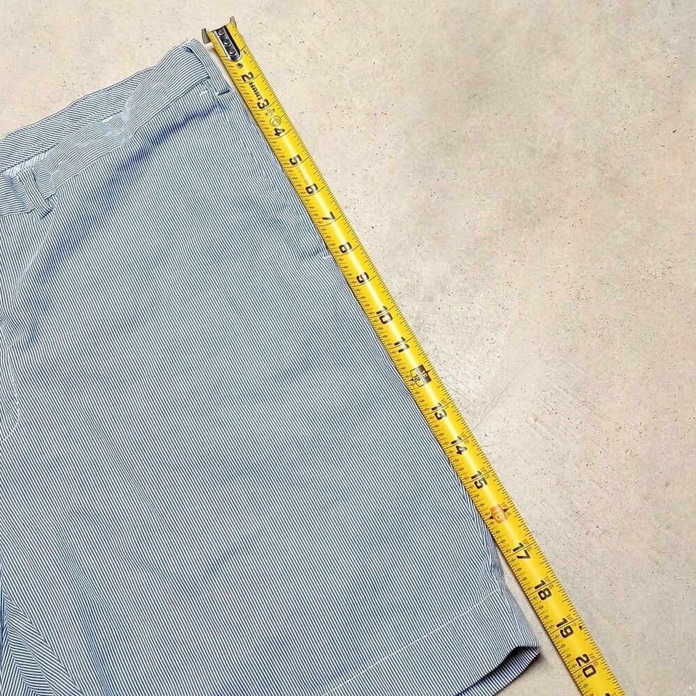 Polo Ralph Lauren Seersucker Pinstripe Shorts Size 38 Chino Preppy Blue - Picture 7 of 8